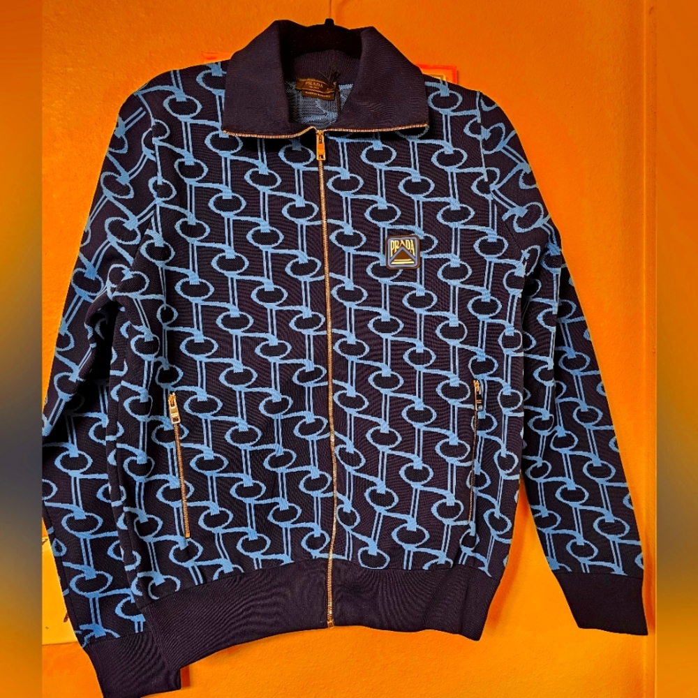 Prada technical jacquard cardigan